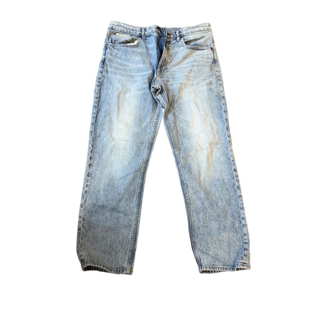 Calvin Klein Men's W30 Original Straight Leg Jeans Light Wash Acid Fade Denim